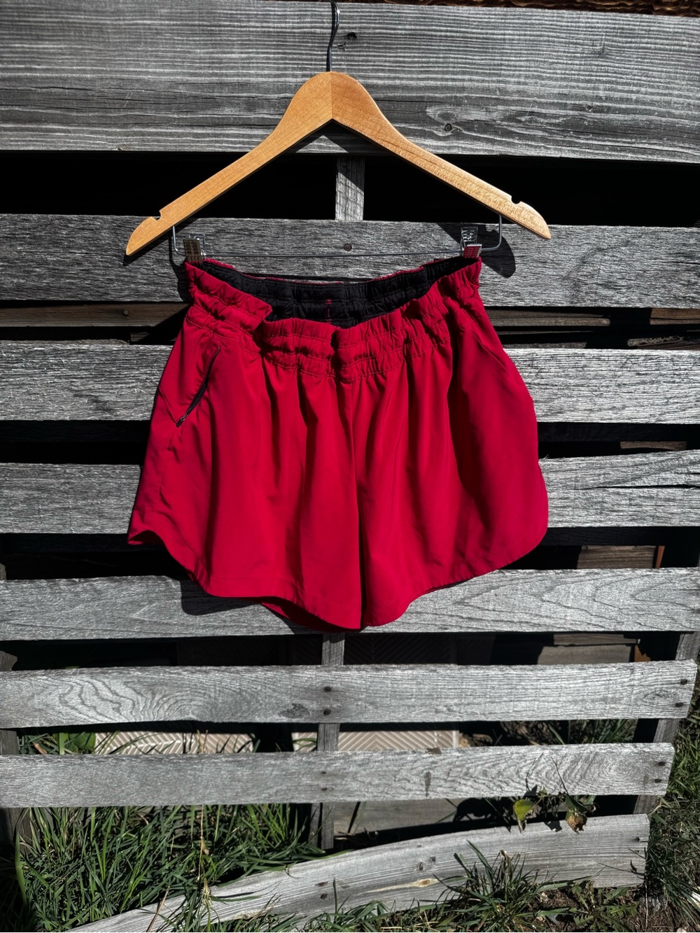 REI Women's Bright Red Athletic Shorts with Elastic Waist